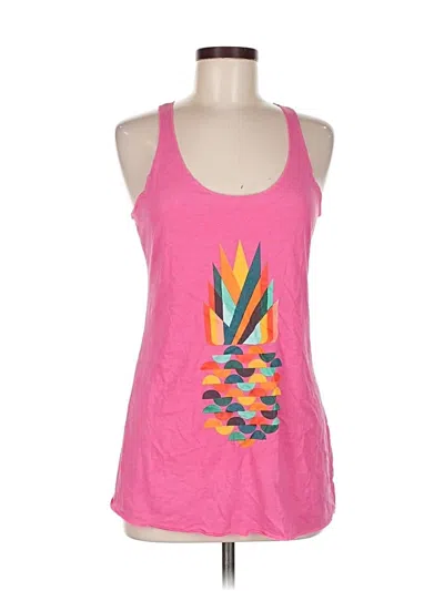 Pre-owned Next Level Apparel Tank Top Pink Halter Neckline Tops