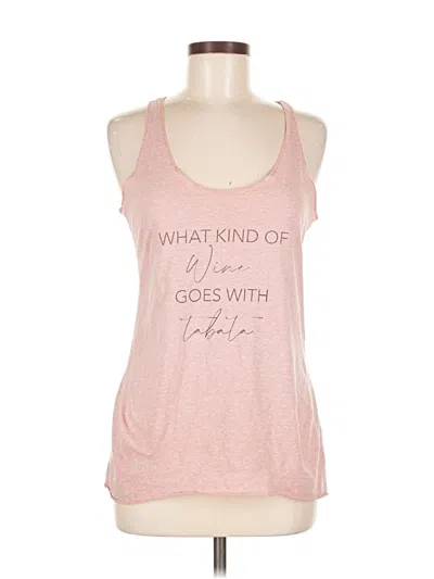 Pre-owned Next Level Apparel Tank Top Pink Halter Neckline Tops