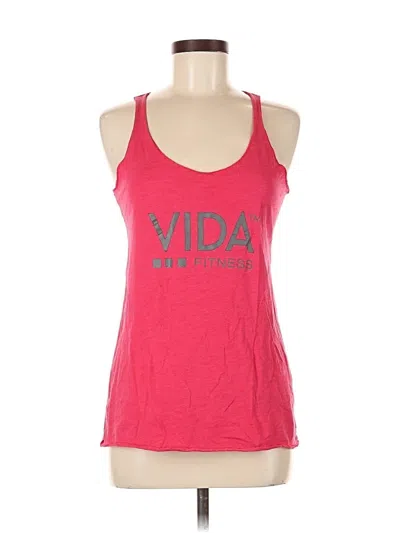 Pre-owned Next Level Apparel Tank Top Pink Halter Neckline Tops