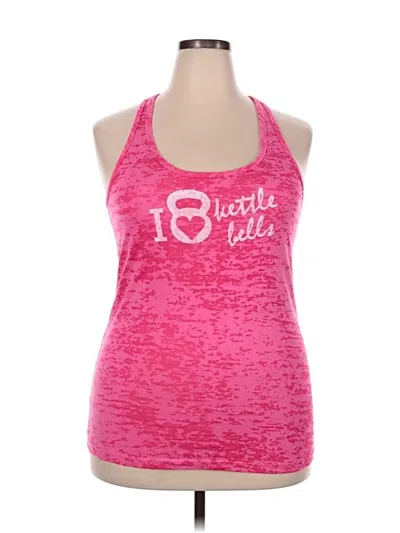 Pre-owned Next Level Apparel Tank Top Pink Halter Neckline Tops