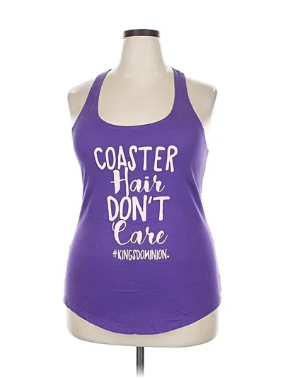 Pre-owned Next Level Apparel Tank Top Purple Halter Neckline Tops