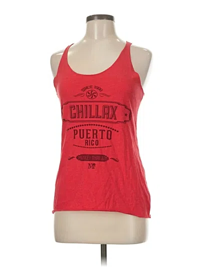 Pre-owned Next Level Apparel Tank Top Red Halter Neckline Tops
