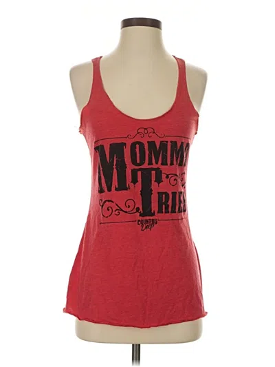 Pre-owned Next Level Apparel Tank Top Red Halter Neckline Tops