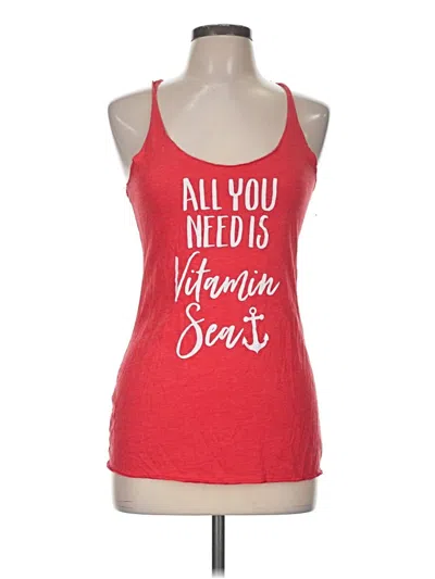 Pre-owned Next Level Apparel Tank Top Red Halter Neckline Tops