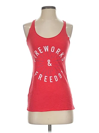 Pre-owned Next Level Apparel Tank Top Red Halter Neckline Tops