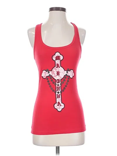 Pre-owned Next Level Apparel Tank Top Red Halter Neckline Tops