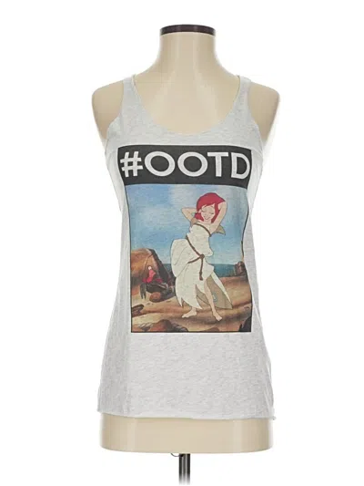 Pre-owned Next Level Apparel Tank Top Silver Halter Neckline Tops