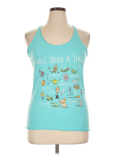 Pre-owned Next Level Apparel Tank Top Teal Halter Neckline Tops