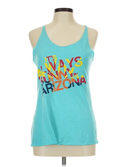 Pre-owned Next Level Apparel Tank Top Teal Halter Neckline Tops