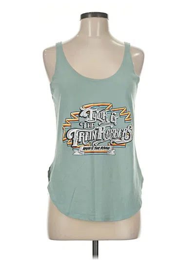 Pre-owned Next Level Apparel Tank Top Teal Halter Neckline Tops