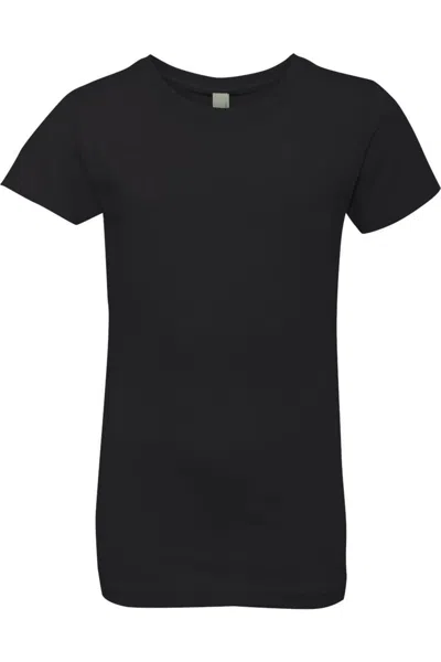 Next Level Kids' Girls Cotton Princess T-shirt In Black