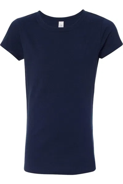 Next Level Kids' Girls Cotton Princess T-shirt In Blue