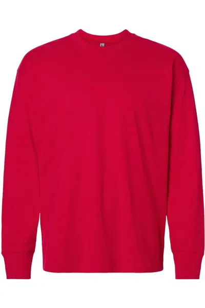 Next Level Heavyweight Long Sleeve T-shirt In Red