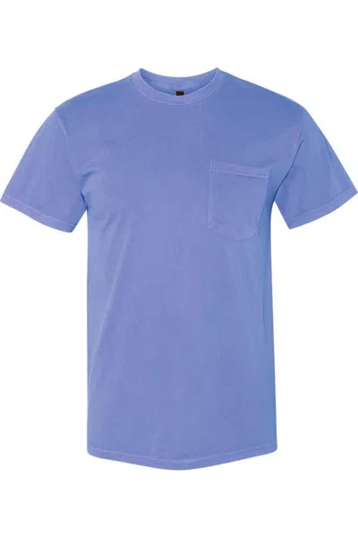 Next Level Inspired Dye Short Sleeve Pocket Crew In Blue