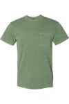 Next Level Inspired Dye Short Sleeve Pocket Crew In Blue