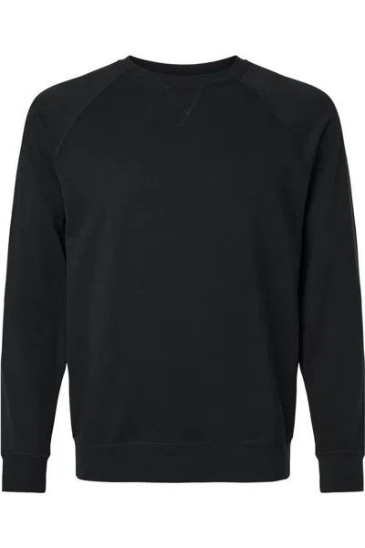 Next Level Laguna Raglan Crewneck Sweatshirt In Black