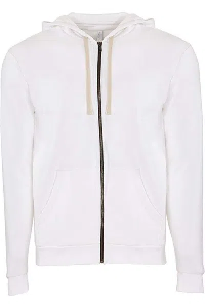 Next Level Santa Barbara Full-zip Hoodie In White