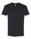 Next Level Unisex Cotton V-neck T-shirt In Black