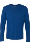 Next Level Unisex Cotton Long Sleeve T-shirt In Blue