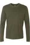 Next Level Unisex Cotton Long Sleeve T-shirt In Green