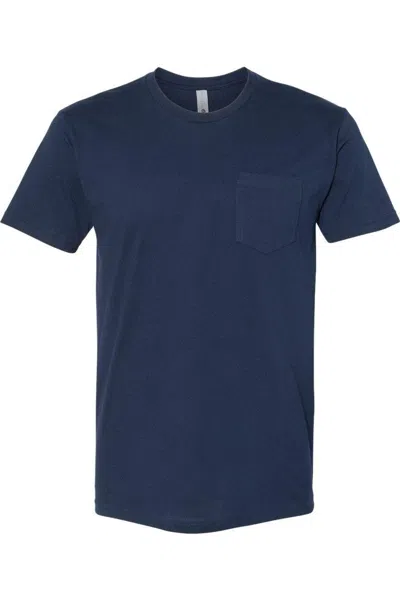 Next Level Unisex Cotton Pocket T-shirt In Blue