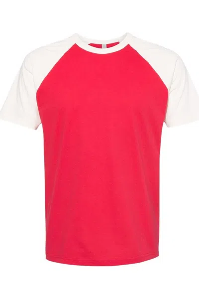Next Level Unisex Cotton Raglan T-shirt In Red