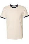 Next Level Unisex Cotton Ringer T-shirt In Beige