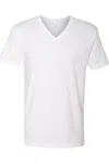 Next Level Unisex Cotton V-neck T-shirt In White
