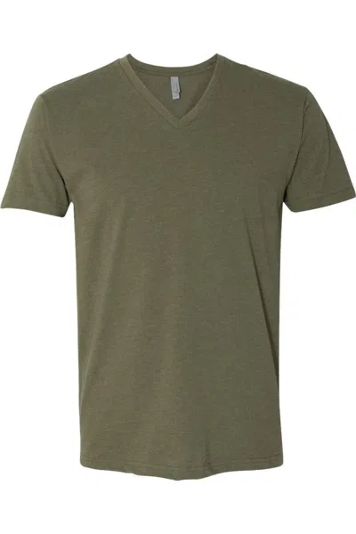 Next Level Unisex Cvc V-neck T-shirt In Green