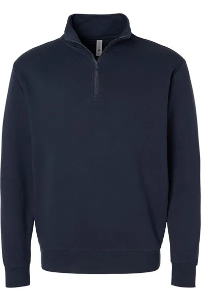 Next Level Unisex Fleece Quarter-zip Pullover In Blue