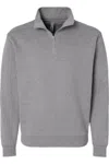 Next Level Unisex Fleece Quarter-zip Pullover In Grey
