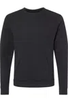 Next Level Unisex Santa Cruz Pocket Crewneck Sweatshirt In Black