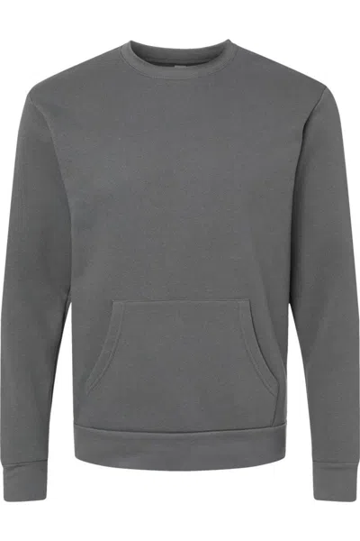 Next Level Unisex Santa Cruz Pocket Crewneck Sweatshirt In Gray