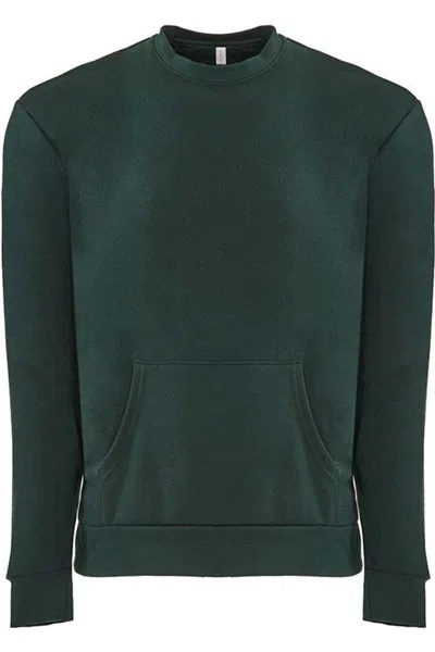 Next Level Unisex Santa Cruz Pocket Crewneck Sweatshirt In Green