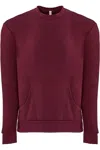 Next Level Unisex Santa Cruz Pocket Crewneck Sweatshirt In Red