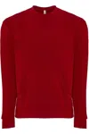 Next Level Unisex Santa Cruz Pocket Crewneck Sweatshirt In Red