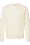 Next Level Unisex Santa Cruz Pocket Crewneck Sweatshirt In White