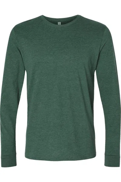 Next Level Unisex Sueded Long Sleeve T-shirt In Green