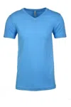 Next Level Unisex Sueded V-neck T-shirt In Blue