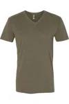 Next Level Unisex Sueded V-neck T-shirt In Green