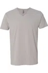 Next Level Unisex Sueded V-neck T-shirt In Grey