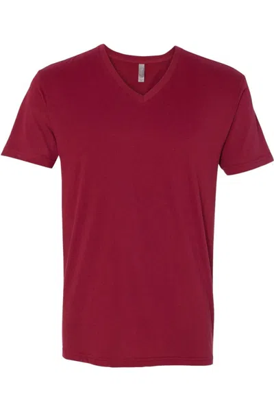 Next Level Unisex Sueded V-neck T-shirt In Red