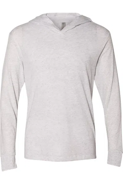 Next Level Unisex Triblend Hooded Long Sleeve Pullover In Gray