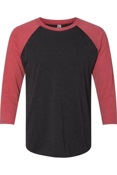 Next Level Unisex Triblend Three-quarter Raglan T-shirt In Black