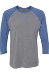 Next Level Unisex Triblend Three-quarter Raglan T-shirt In Grey