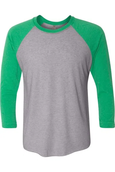 Next Level Unisex Triblend Three-quarter Raglan T-shirt In Grey