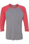 Next Level Unisex Triblend Three-quarter Raglan T-shirt In Red