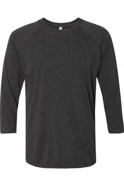 Next Level Unisex Triblend Three-quarter Raglan T-shirt In Black