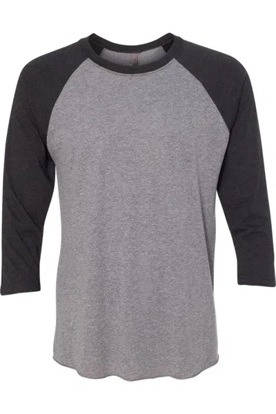 Next Level Unisex Triblend Three-quarter Raglan T-shirt In Gray