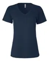 Next Level Women's Cotton V-neck T-shirt In Blue